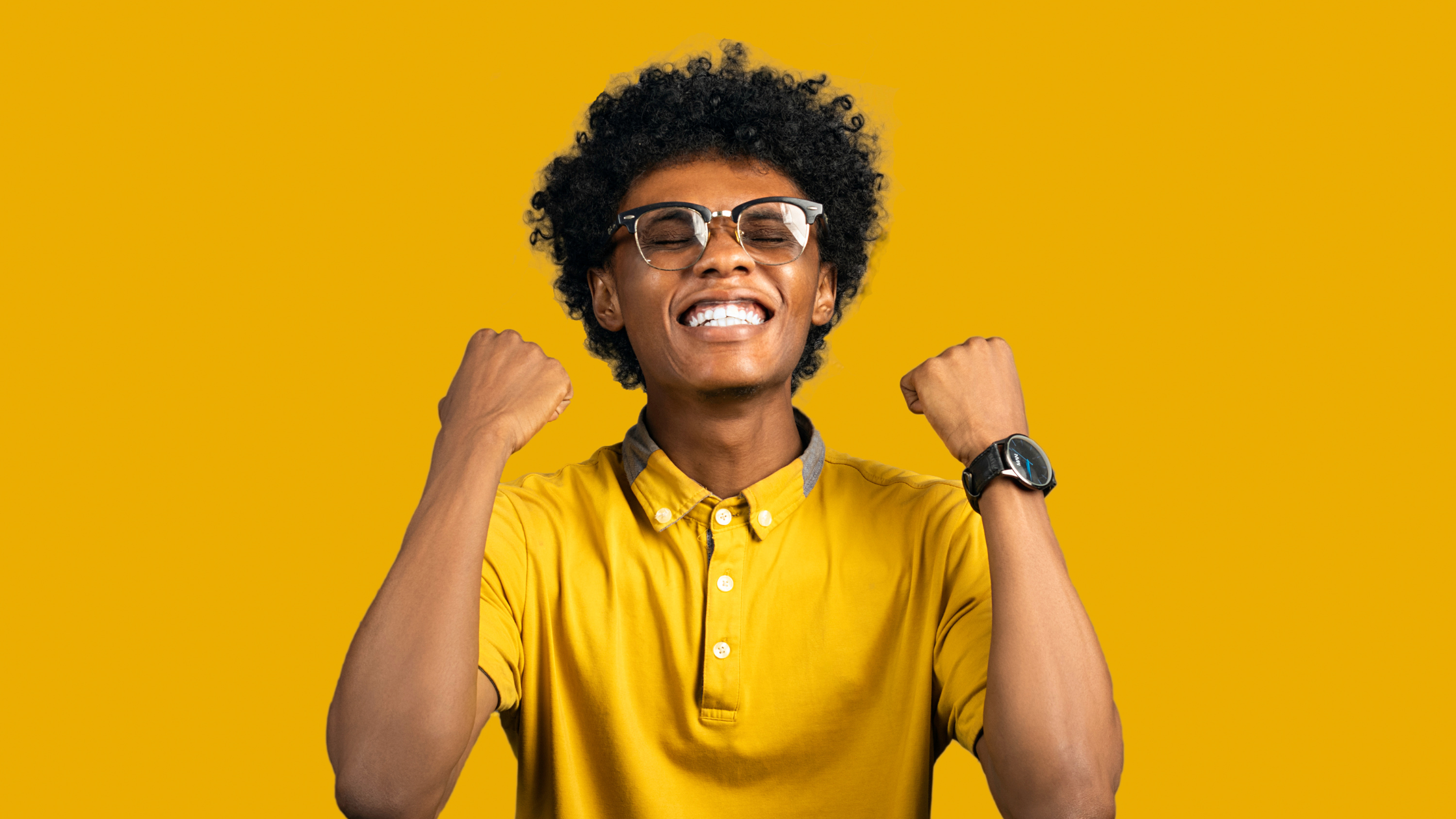 Male model in yellow