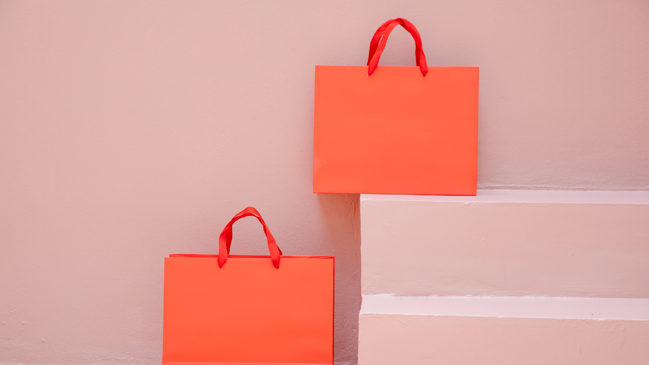 Shopping bags on stairs